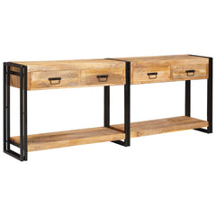 Console Tables 2 pcs Brown 161 x 33 x 75 cm 200 cm Solid rough mango wood