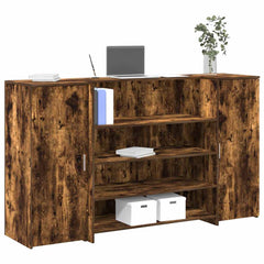 Reception Desk 200x50x103,5 cm Engineered Wood Smoked oak 180 x 50 x 103.5 cm