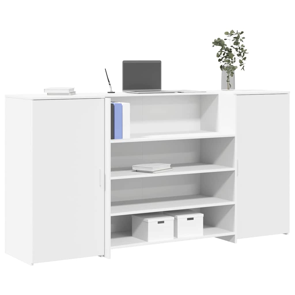 Reception Desk 200x50x103,5 cm Engineered Wood White 200 x 50 x 103.5 cm