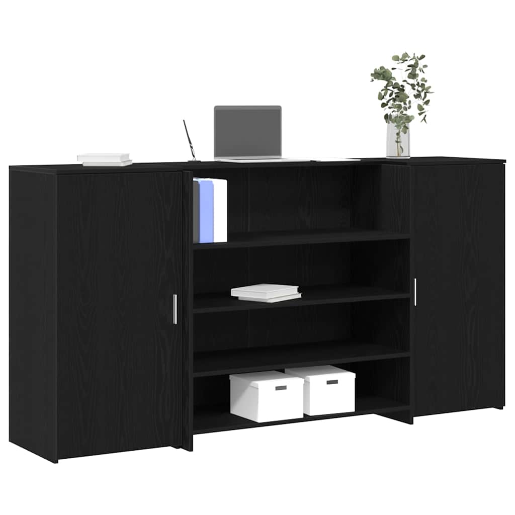 Reception Desk 200x50x103,5 cm Engineered Wood Black 200 x 50 x 103.5 cm