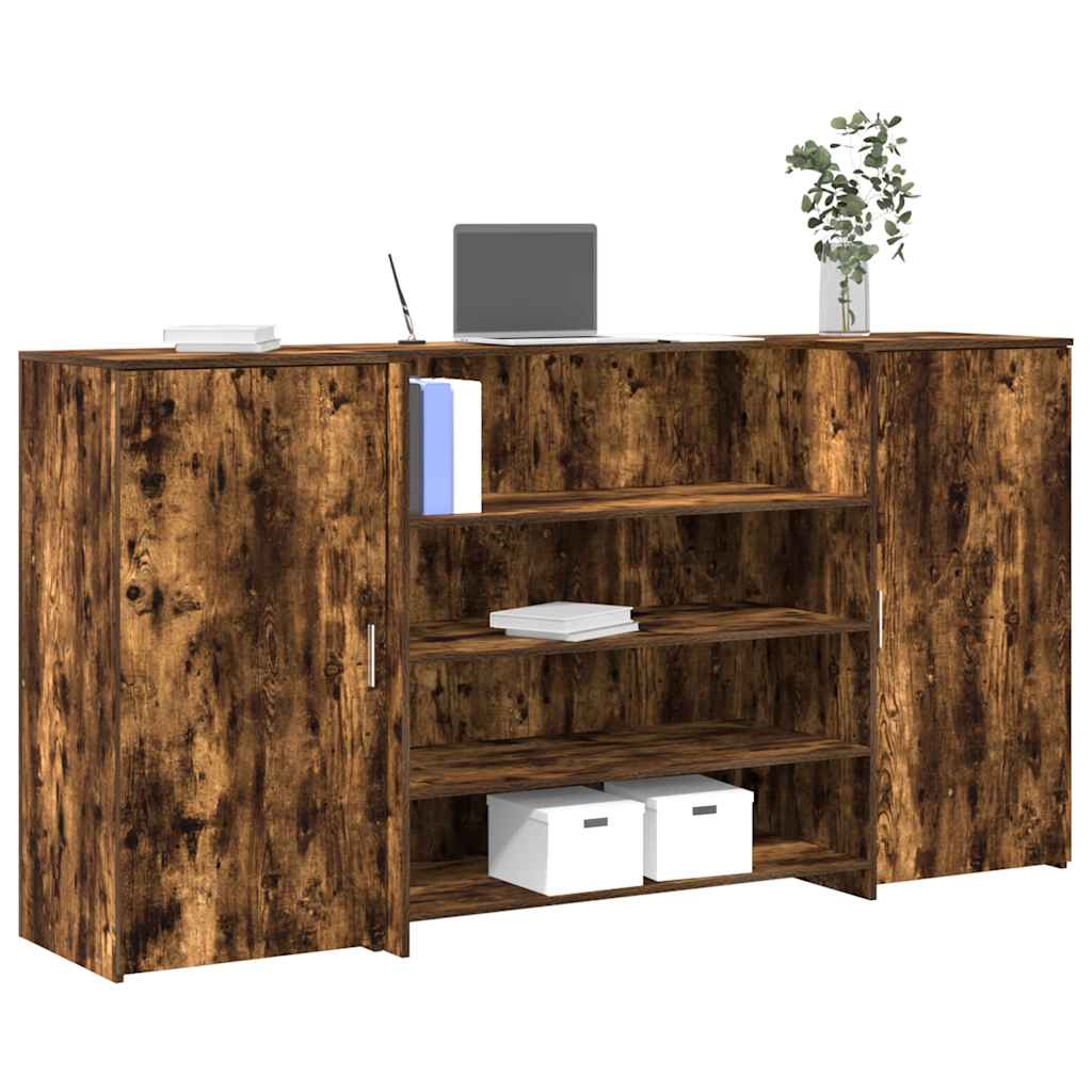 Reception Desk 200x50x103,5 cm Engineered Wood Smoked oak 200 x 50 x 103.5 cm