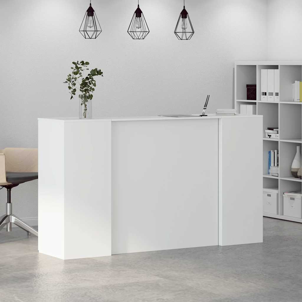 Reception Desk 200x50x103,5 cm Engineered Wood White 180 x 50 x 103.5 cm