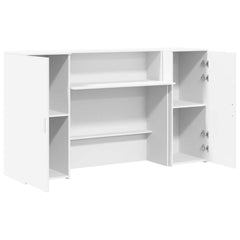 Reception Desk 200x50x103,5 cm Engineered Wood White 180 x 50 x 103.5 cm