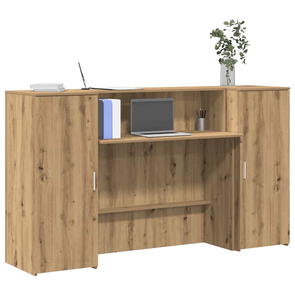 Reception Desk 200x50x103,5 cm Engineered Wood Artisan oak 180 x 50 x 103.5 cm