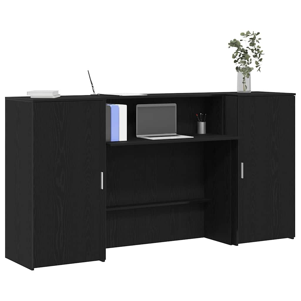 Reception Desk 200x50x103,5 cm Engineered Wood Black 200 x 50 x 103.5 cm