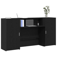 Reception Desk 200x50x103,5 cm Engineered Wood Black 200 x 50 x 103.5 cm