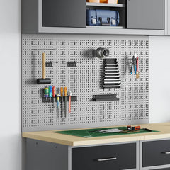 vidaXL Tool Wall Panel 2 pcs Grey 100 x 1 x 60 cm Steel 1