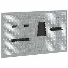vidaXL Tool Wall Panel 2 pcs Grey 100 x 1 x 60 cm Steel 2