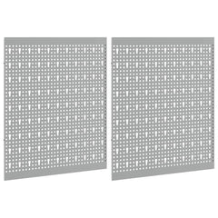 vidaXL Tool Wall Panel 2 pcs Grey 100 x 1 x 60 cm Steel 4
