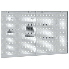 vidaXL Tool Wall Panel 2 pcs Grey 100 x 1 x 60 cm Steel 5