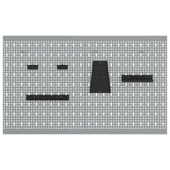 vidaXL Tool Wall Panel 2 pcs Grey 100 x 1 x 60 cm Steel 6