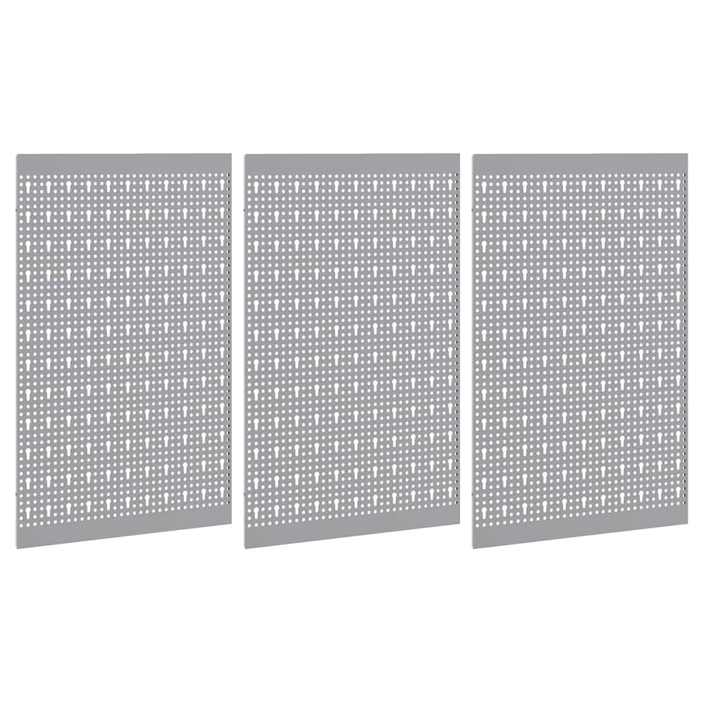 vidaXL Tool Wall Panel 3 pcs Grey 150 x 1 x 60 cm 4