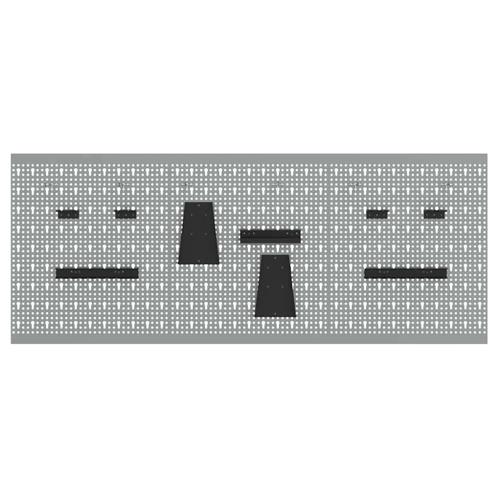 vidaXL Tool Wall Panel 3 pcs Grey 150 x 1 x 60 cm 5