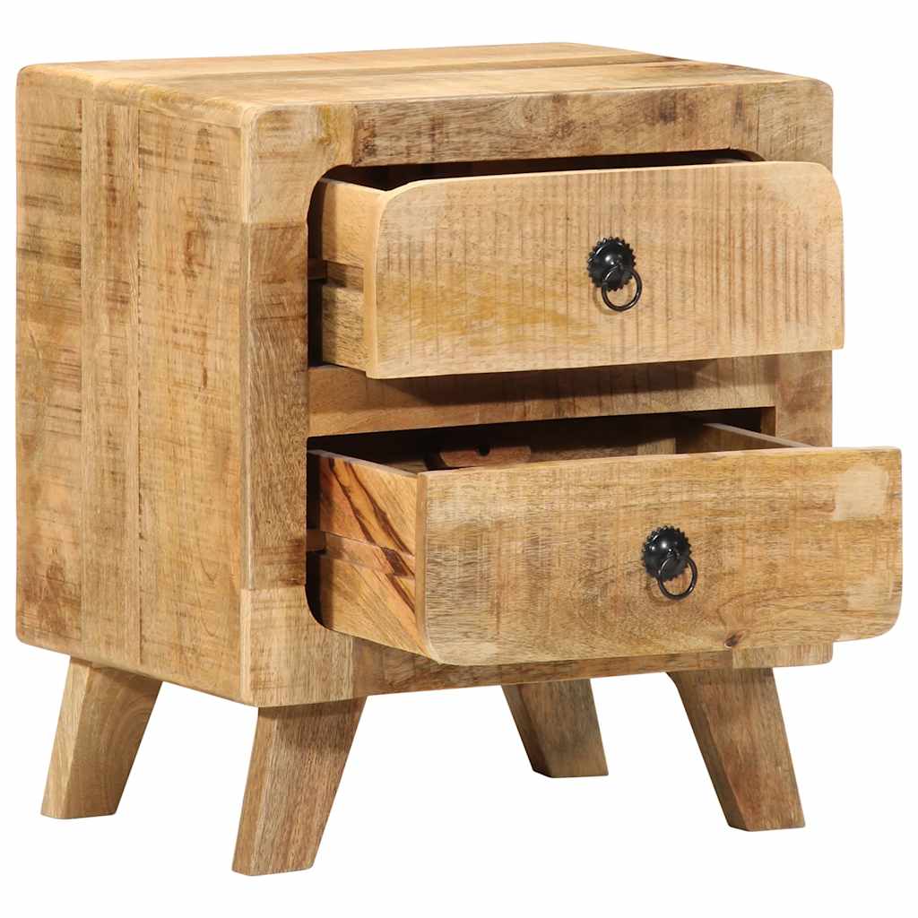 vidaXL Bedside Cabinet 2 pcs 40x32x46 cm Solid Wood Rough Mango 5