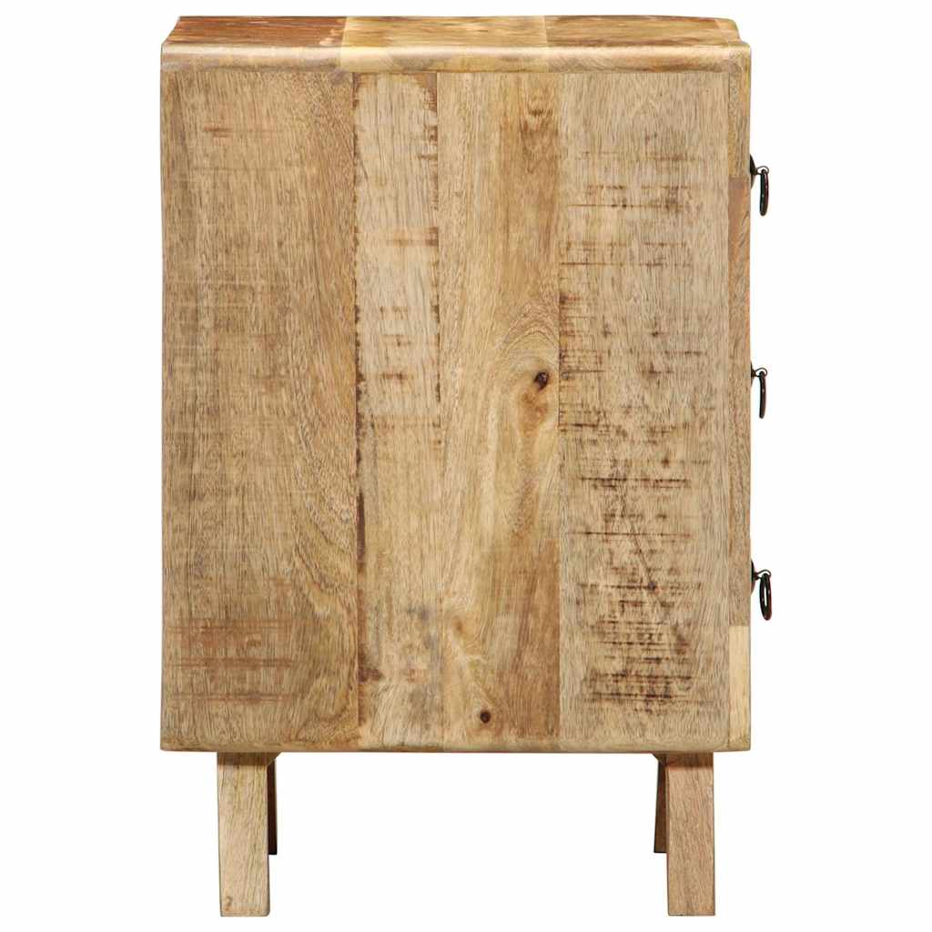 vidaXL Bedside Cabinet 37x32x50 cm Solid Wood Rough Mango 3