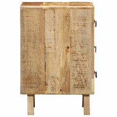 vidaXL Bedside Cabinet 37x32x50 cm Solid Wood Rough Mango 3