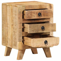 vidaXL Bedside Cabinet 37x32x50 cm Solid Wood Rough Mango 5