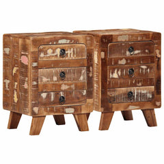 vidaXL Bedside Cabinet 2 pcs 37x32x50 cm Solid Wood Reclaimed 1