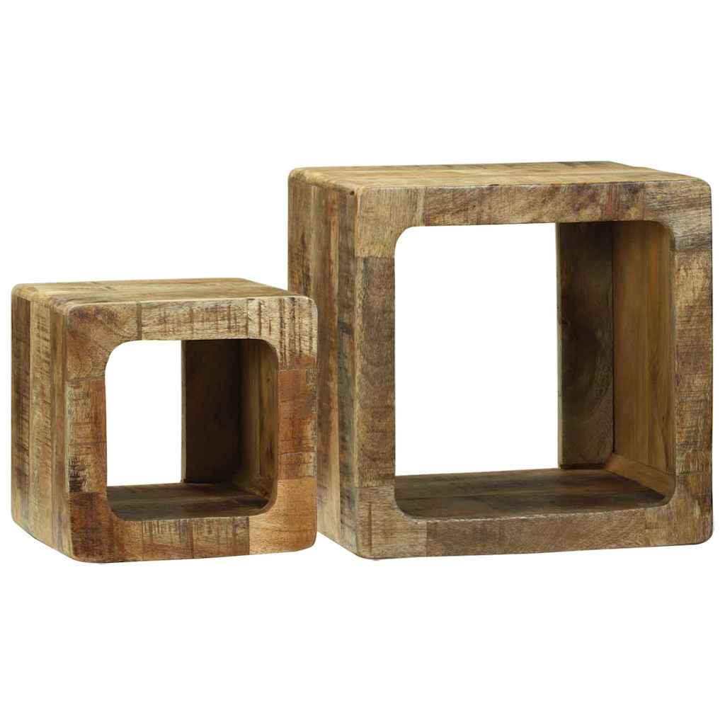 TV Units 2 pcs Brown 36 x 30 x 36 cm Solid Mango Wood Solid rough mango wood