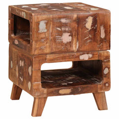 End Table with Shelf Brown 40 x 40 x 49 cm Solid Mango Wood Solid reclaimed wood