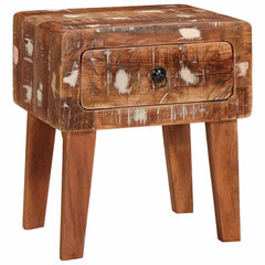 vidaXL End Table with Drawer Brown 40 x 32 x 46 cm Solid Reclaim Wood 1
