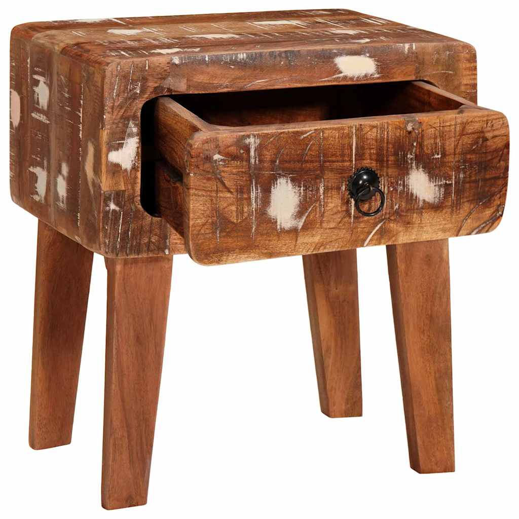 vidaXL End Table with Drawer Brown 40 x 32 x 46 cm Solid Reclaim Wood 4