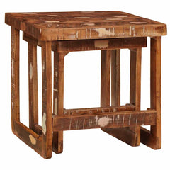 vidaXL Nesting Tables 2 pcs Brown 46 x 46 x 45 cm Solid Reclaim Wood 6