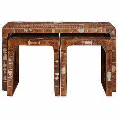 vidaXL Nesting Table 3 pcs Brown 82 x 40 x 46 cm Solid Reclaim Wood 4