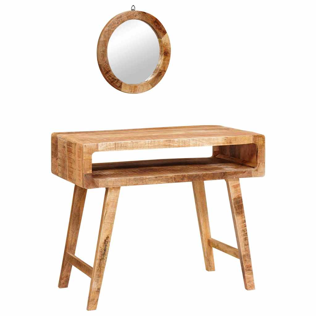 vidaXL Dressing Table Brown 90 x 76 x 45 cm Solid Mango Wood 2