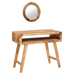 vidaXL Dressing Table Brown 90 x 76 x 45 cm Solid Mango Wood 3
