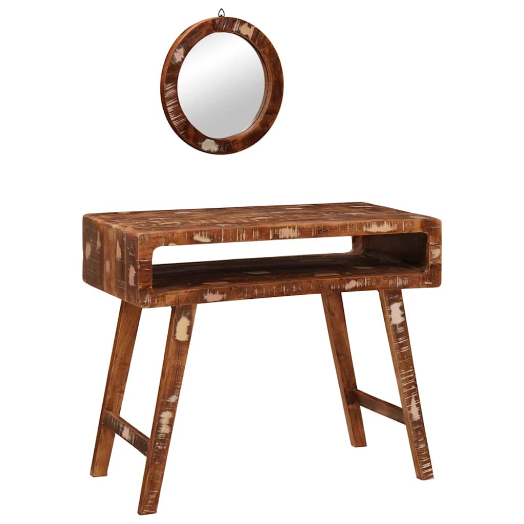 vidaXL Dressing Table Brown 90 x 76 x 45 cm Solid Reclaim Wood 3