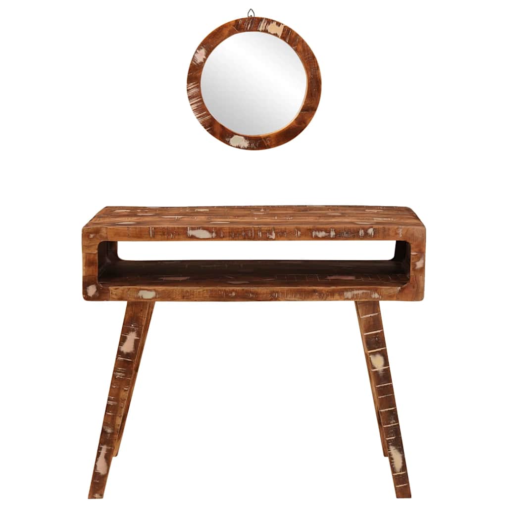 vidaXL Dressing Table Brown 90 x 76 x 45 cm Solid Reclaim Wood 4