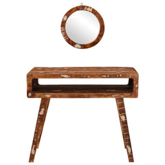 vidaXL Dressing Table Brown 90 x 76 x 45 cm Solid Reclaim Wood 4
