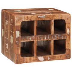 Wine Rack with Storage Brown Solid Mango Wood