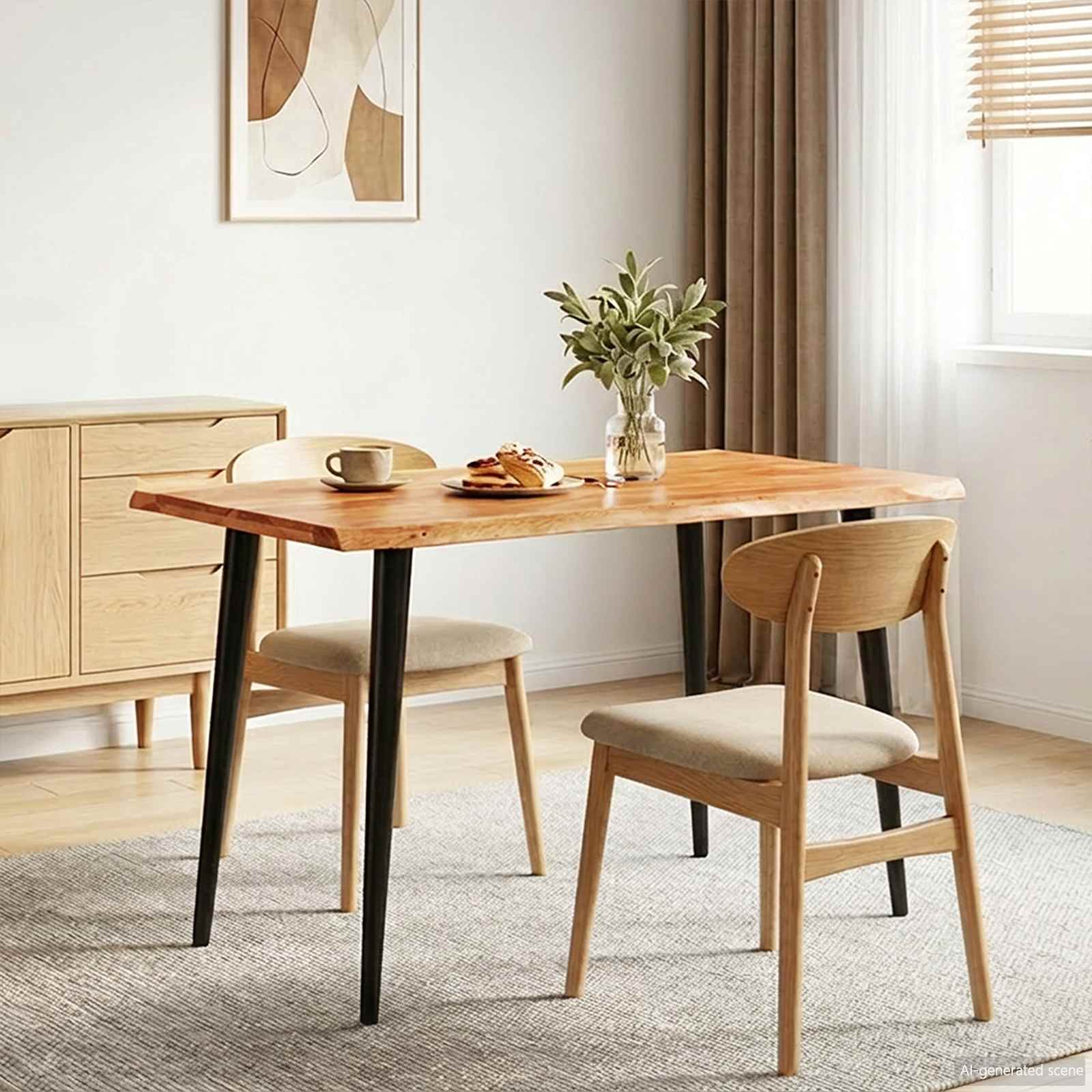 vidaXL Dining Tables Brown and Black 110 x 55 x 78 cm Solid Mango Wood 1