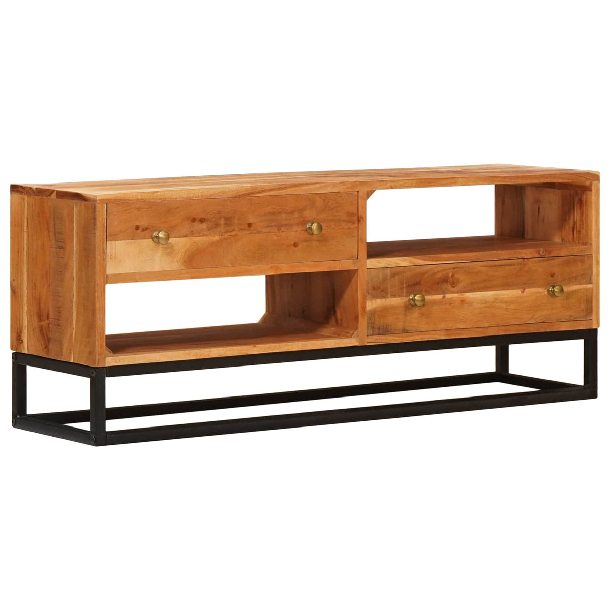 vidaXL TV Cabinet Natural 110 x 30 x 44 cm Solid Acacia Wood 1