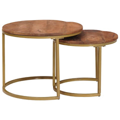 vidaXL Nesting Coffee Tables 2 pcs Honey Brown 50 x 50 x 40 cm 3