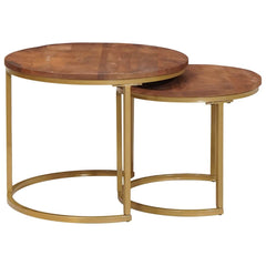 vidaXL Nesting Coffee Tables 2 pcs Honey Brown 50 x 50 x 40 cm 4
