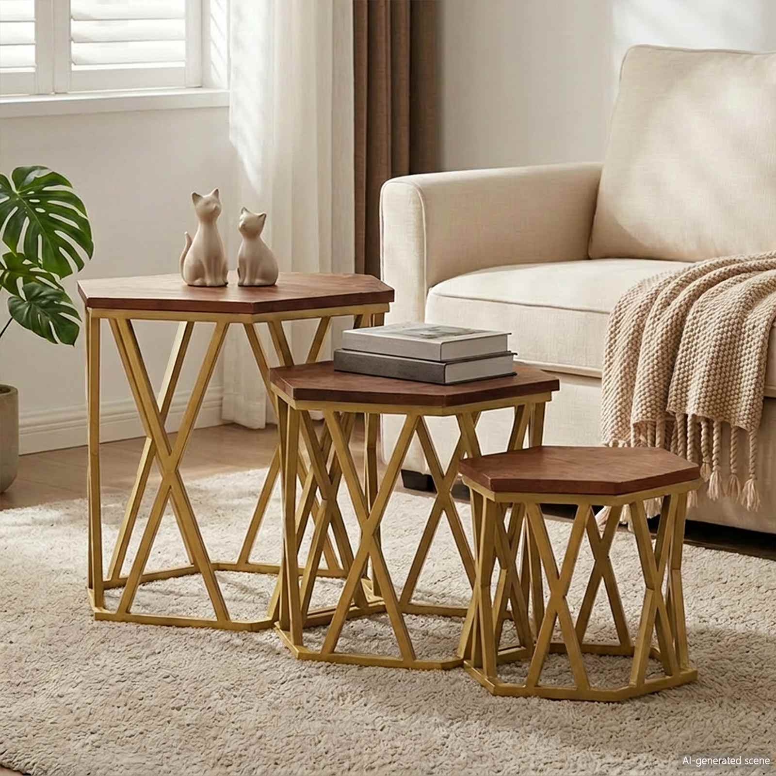 vidaXL Coffee Tables Brown 55 x 55 x 50 cm Solid Mango Wood 1