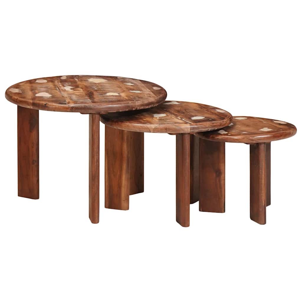 vidaXL Nesting Coffee Tables 3 pcs Multicolour Ø 54 x 40 cm 1
