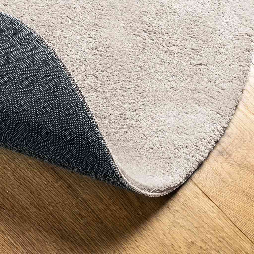 Carpet HUARTE 80 x 150 cm Polyester Oval-raindrop Sand