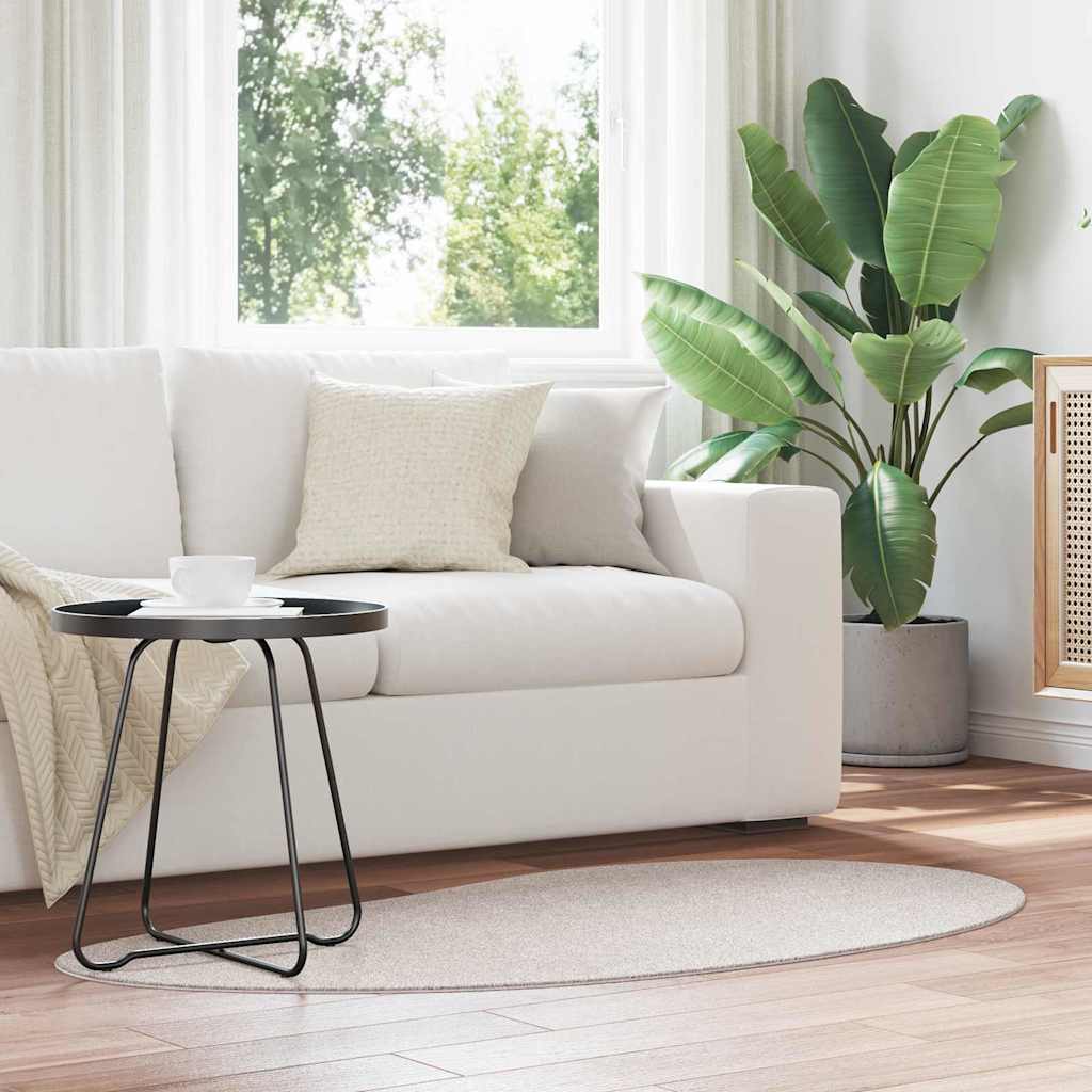 Carpet HUARTE 80 x 150 cm Polyester Oval-raindrop Sand