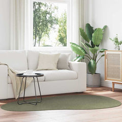 Carpet HUARTE Polyester Oval-wave Edge Length 200 cm Forest green 140 cm