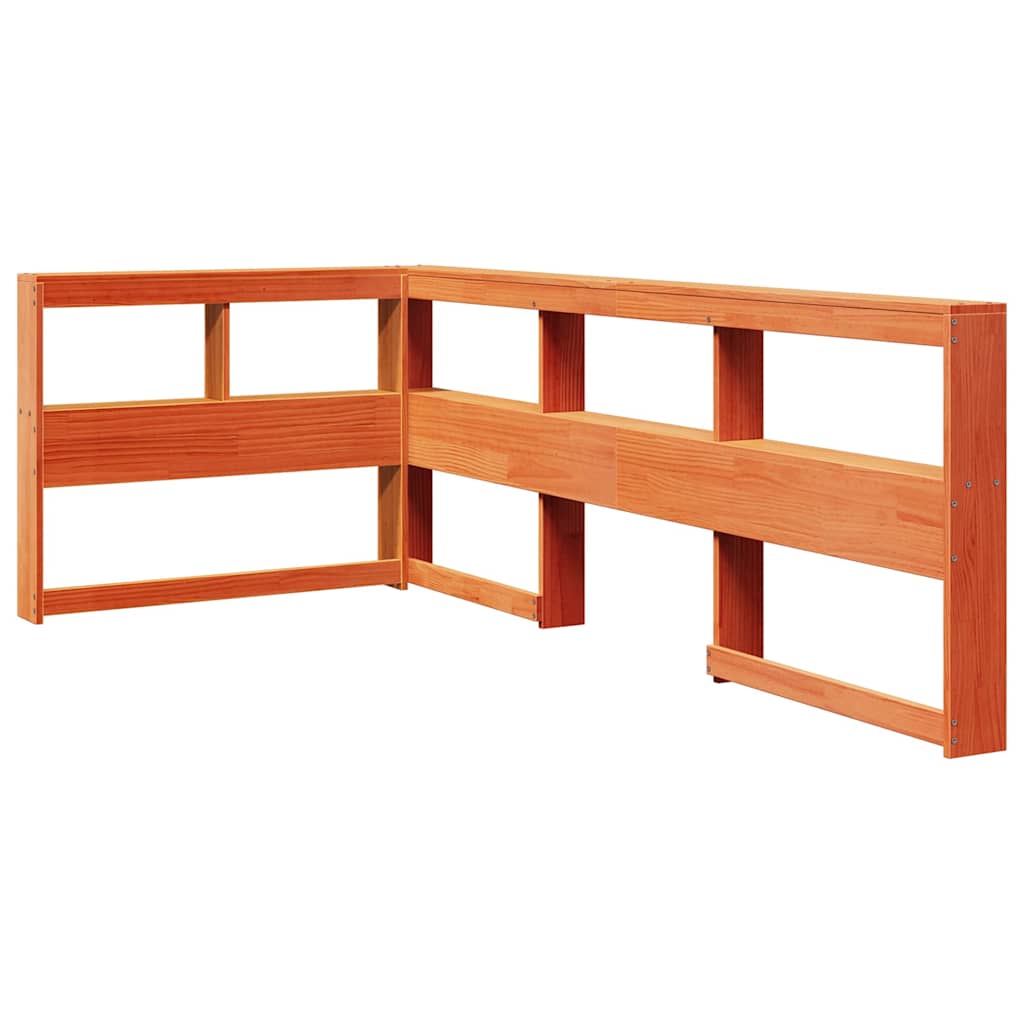 vidaXL Bookcase Headboard L-Shaped Wax Brown 80 cm Solid Wood Pine 2