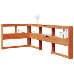 vidaXL Bookcase Headboard L-Shaped Wax Brown 80 cm Solid Wood Pine 1