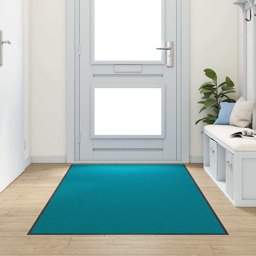 Doormat and Black 120 x 250 cm 100% Polyamide Cyan