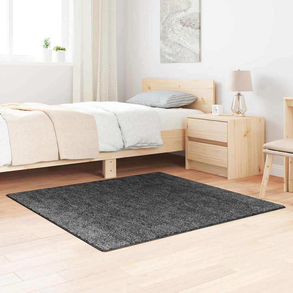 vidaXL Anti-slip Shaggy Rug Dark Grey 120 x 120 cm PP 1