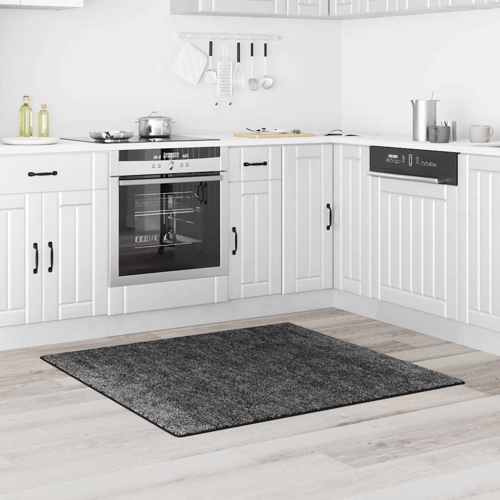 vidaXL Anti-slip Shaggy Rug Dark Grey 120 x 120 cm PP 3