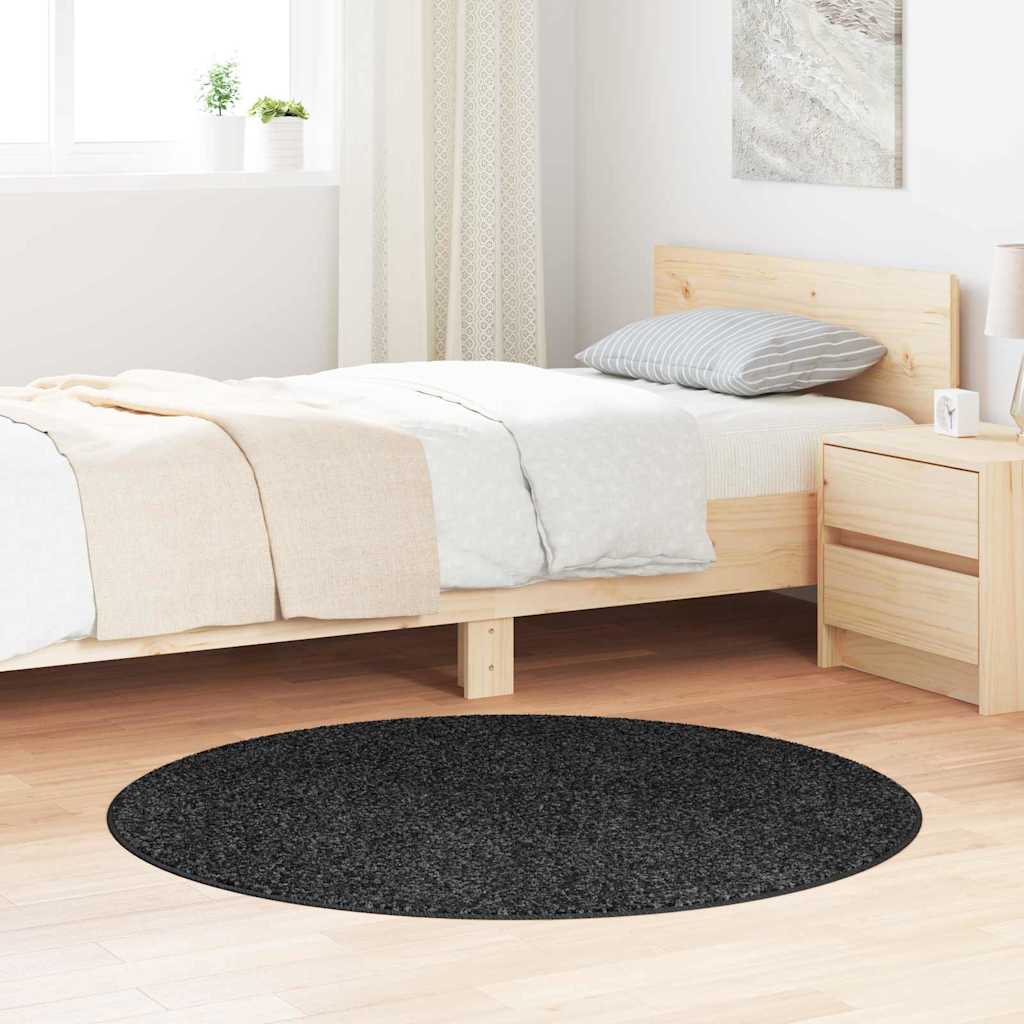 vidaXL Anti-slip Shaggy Rug Dark Grey 120 x 120 cm PP 1