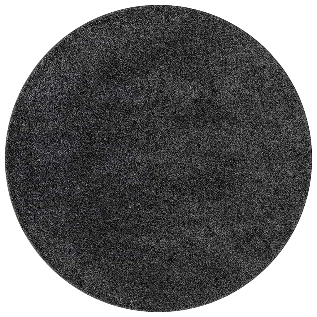 vidaXL Anti-slip Shaggy Rug Dark Grey 120 x 120 cm PP 2